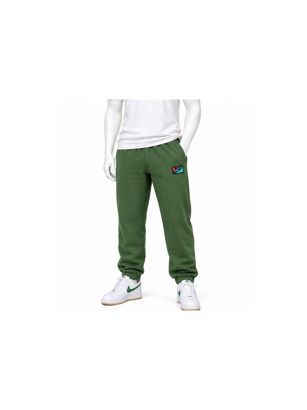 nike club fleece patch joggers men sz Large retro logo green y2k lounge sweats